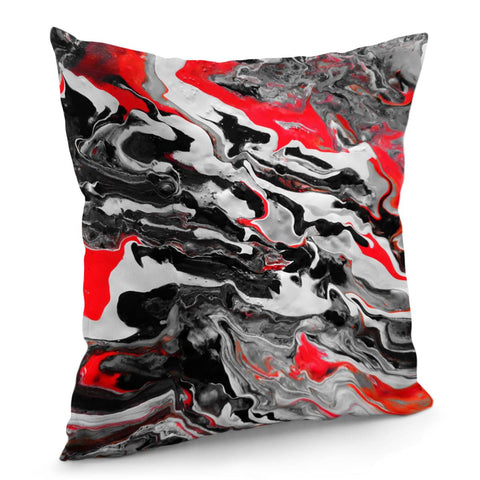 Image of Photo Acrylique Peinture Rouge/Noir Pillow Cover