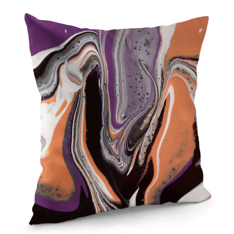 Image of Photo Peinture Acrylique Violet/Corail Pillow Cover