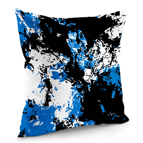 Image of Blue, Black & White #1 Pillow Cover