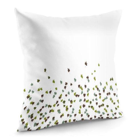 Image of Multicolor Leaves Motif Pattern Print Pillow Cover