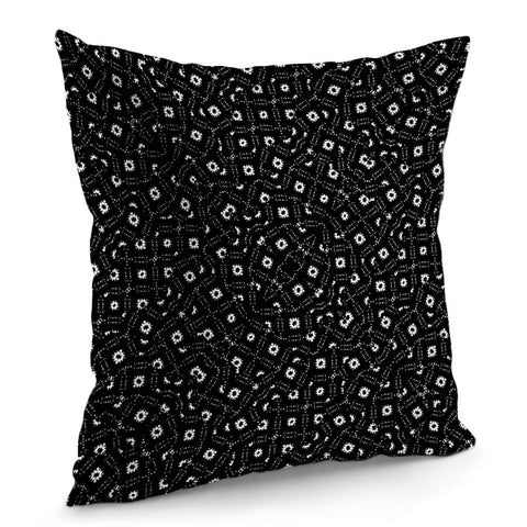 Image of Black And White Intricate Geometric Print Pillow Cover