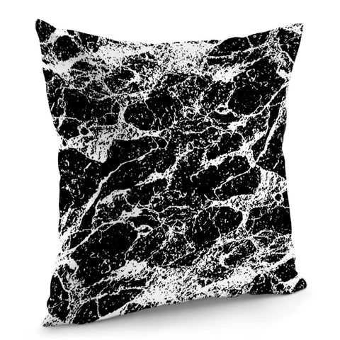 Image of Black And White Abstract Textured Print Pillow Cover