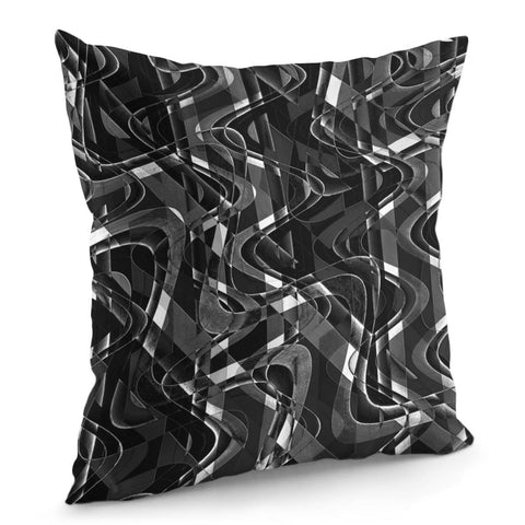 Image of Black And White Geometric Print Pillow Cover