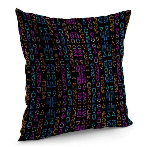 Image of Neon Geometric Print Pattern Pillow Cover