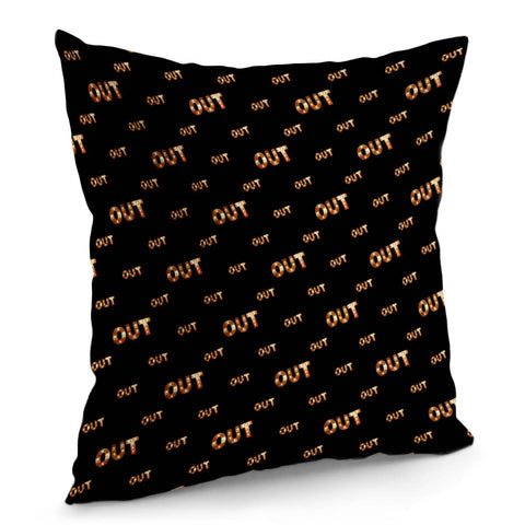 Image of Out Word Motif Print Pattern Pillow Cover