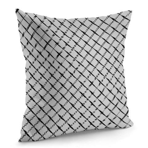 Image of Pattern Abstrait Carreaux Noir/Gris Pillow Cover