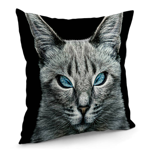 Image of Evil Cat Portrait Digital Art Pillow Cover