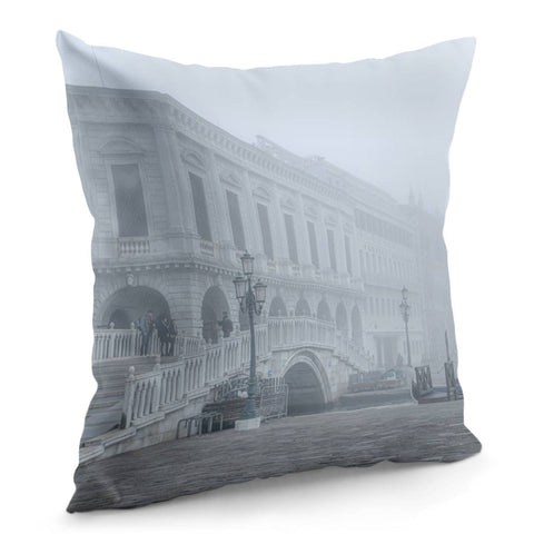 Image of Fog Winter Scene Venice, Italy Pillow Cover