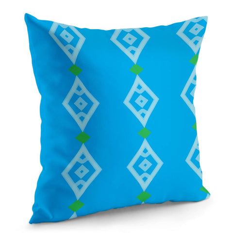 Image of Diamond Shapes On Blue Pillow Cover