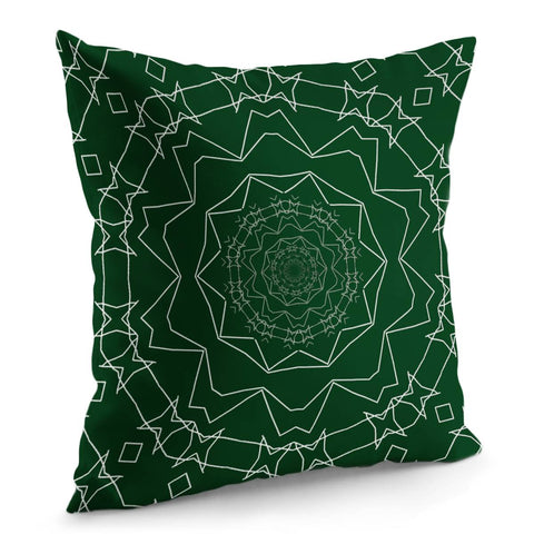 Image of White Webs On Green Pillow Cover