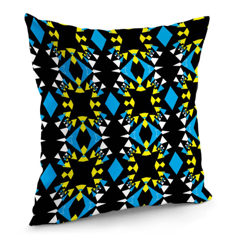 Image of Angular Shapes On Black Pillow Cover