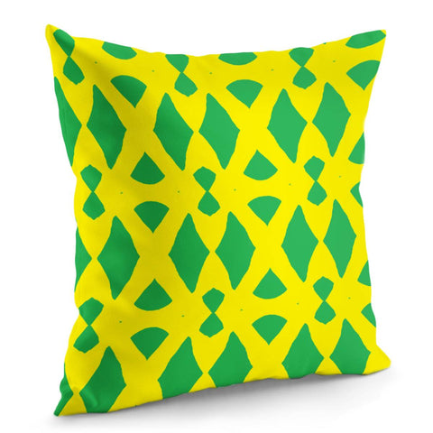 Image of Yellow And Green Shapes Pillow Cover