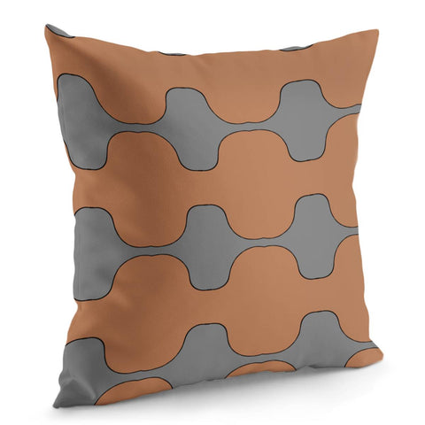 Image of Brown And Gray Gap Pattern Pillow Cover