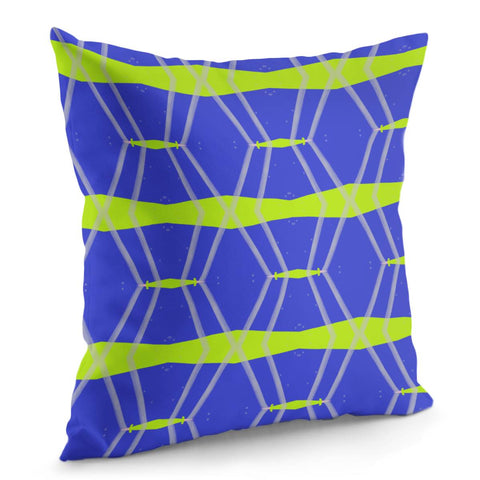 Image of Green And Blue Pattern Pillow Cover