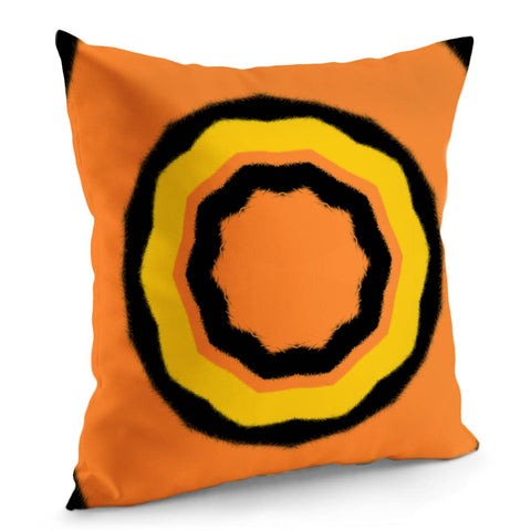 Image of Yellow, Orange And Black Pattern Pillow Cover