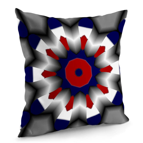 Image of Red And Blue Steel Marks Pillow Cover