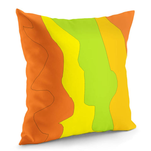 Image of Orange, Green And Yellow Pattern Pillow Cover