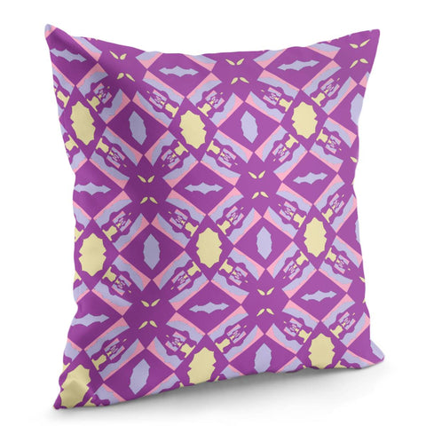 Image of Pink, Yellow And Purple Pattern Pillow Cover