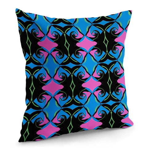 Image of Black, Blue And Pink Pattern Pillow Cover