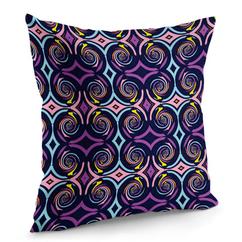 Image of Blue Colorful Swirls Pattern Pillow Cover