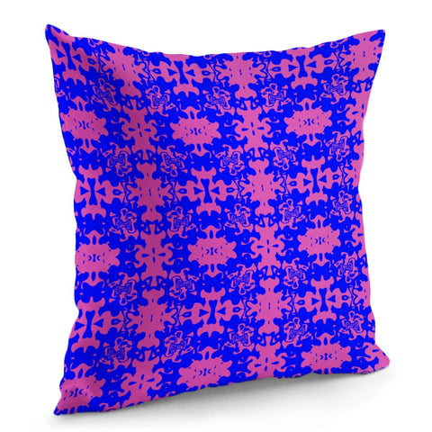 Image of Pink And Blue Pattern Pillow Cover