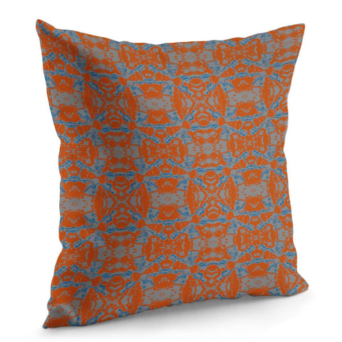 Image of Orange, Gray And Blue Marble Pattern Pillow Cover