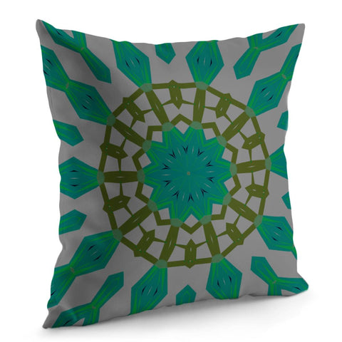 Image of Abstract Green And Brown Webs Pillow Cover