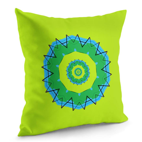 Image of Green And Blue Abstract Pattern Pillow Cover