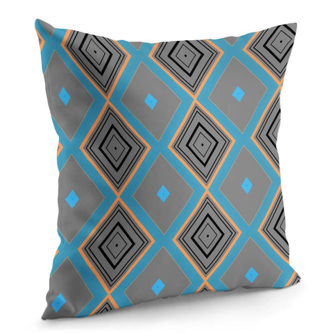 Image of Gray, Black And Orange Diamond Pattern Pillow Cover