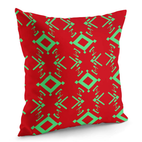 Image of Bright Green And Red Pattern Pillow Cover