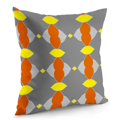 Image of Gray, Yellow And Orange Pattern Pillow Cover