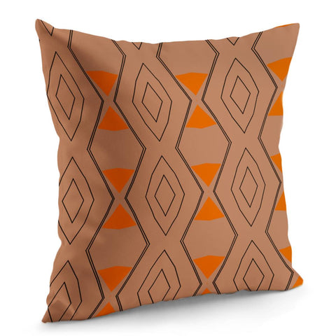 Image of Orange And Brown Patterned Pillow Cover