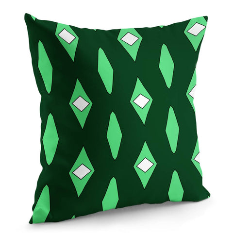 Image of White And Green Diamond Blocks Pillow Cover