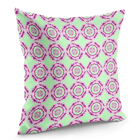 Image of Green And Pink Circles Pattern Pillow Cover