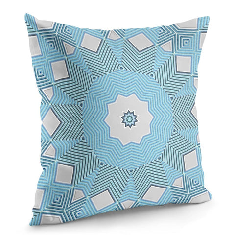 Image of Textured Blue Patterned Pillow Cover