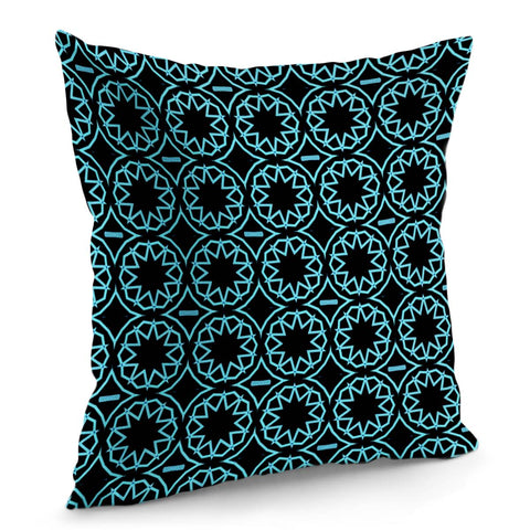 Image of Neon Blue On Black Pillow Cover