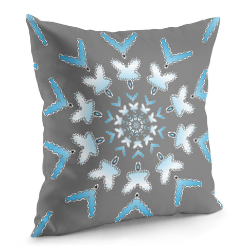 Image of Blue And Gray Pattern Pillow Cover