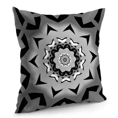 Image of Gray, Black And White Pattern Pillow Cover