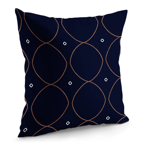 Image of Brown Lines On Navy Blue Pillow Cover