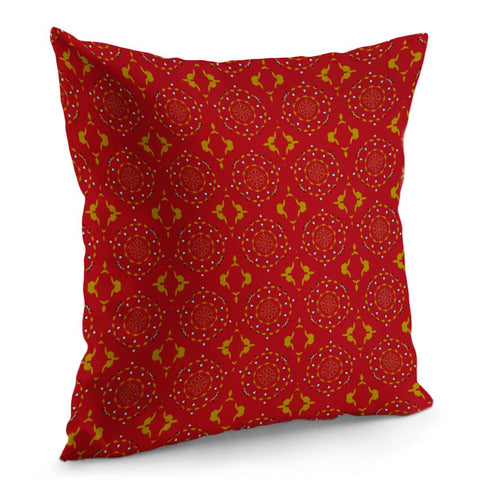 Image of Red And Yellow Pattern Pillow Cover