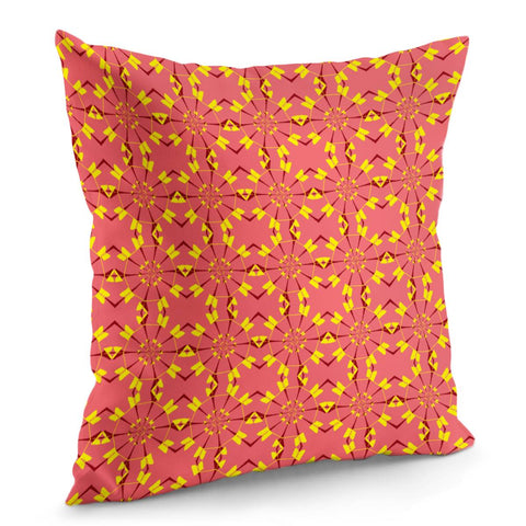 Image of Pink And Yellow Pattern Pillow Cover