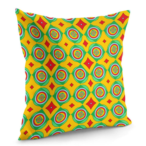 Image of Multicolor Rounds And Diamond Shapes On Pillow Cover