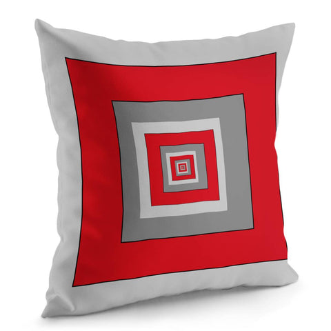 Image of Red And Gray Blocks Pillow Cover