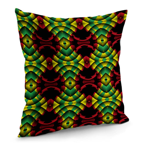 Image of Textured Red, Yellow And Green Pillow Cover