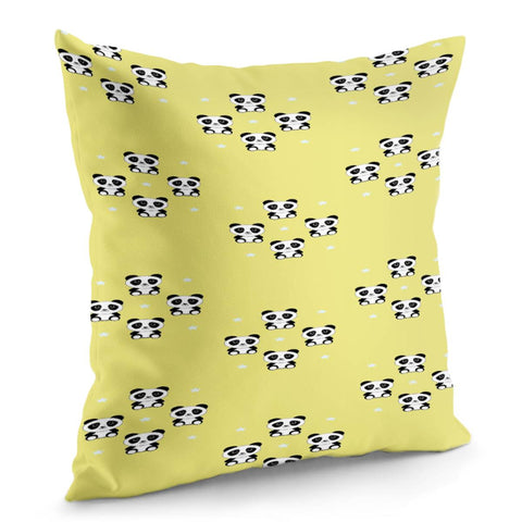 Image of Happy Panda Bears Pillow Cover