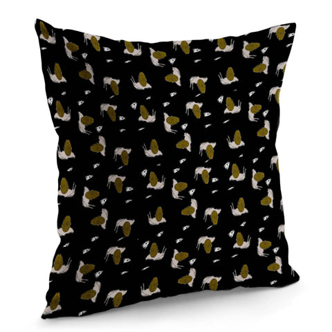 Image of Snails On Black Pillow Cover