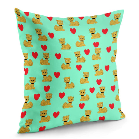 Image of Cats And Hearts Pillow Cover