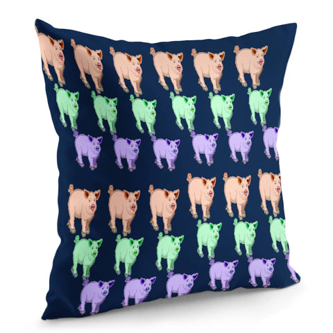 Image of Colorful Little Pigs Pillow Cover