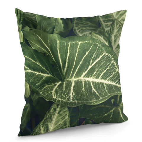 Image of Dark Green Botanic Motif Photo Pillow Cover