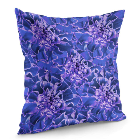 Image of Vibrant Blue Flowers Pattern Motif Pillow Cover